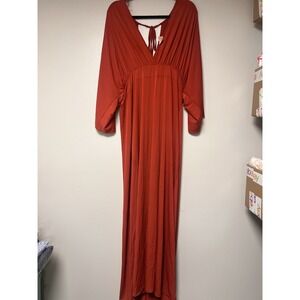 Touch Me Women's Plus Size Orange Maxi Dress Size 2X